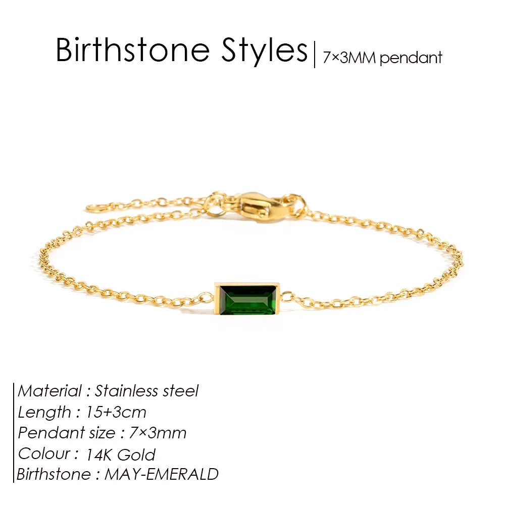 Birthstone Bracelet Sparkling Rhinestone BangleYS36100-May15 Extend 3CM
