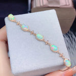 Genuine Natural Opal Bracelet 5*7MM Colorful Gemstone