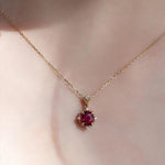 Ruby Pendant Choker NecklaceNecklace