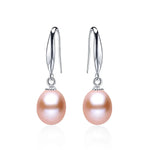 Natural Freshwater Cultured Pearl Drop Earrings for WomenPink8-9mm