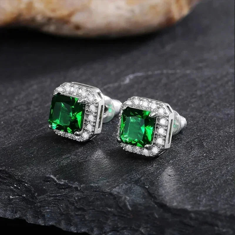 Luxury Green Crystal Drop Earrings – Women's Anniversary GiftE671