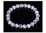 Natural White Selenite Stone Bead Bracelet