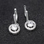 Brilliant Round Cut Cubic Zirconia Drop Earrings for Women