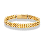 8MM Blue Stainless Steel Curb Chain Bracelet18k Plated19cm