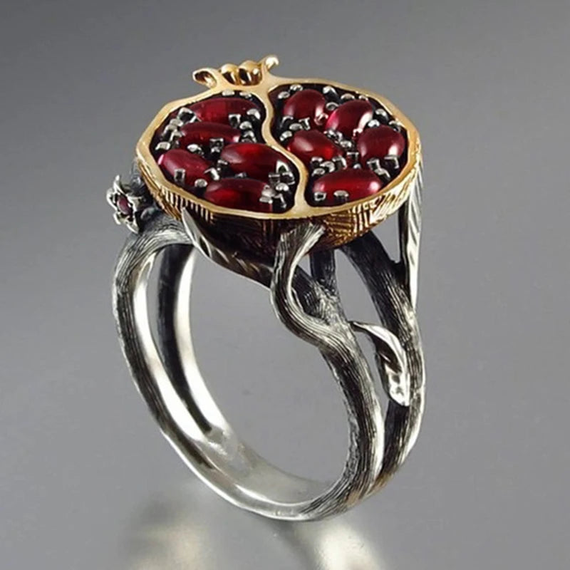 Vintage Fruit Fresh Red Garnet Rings