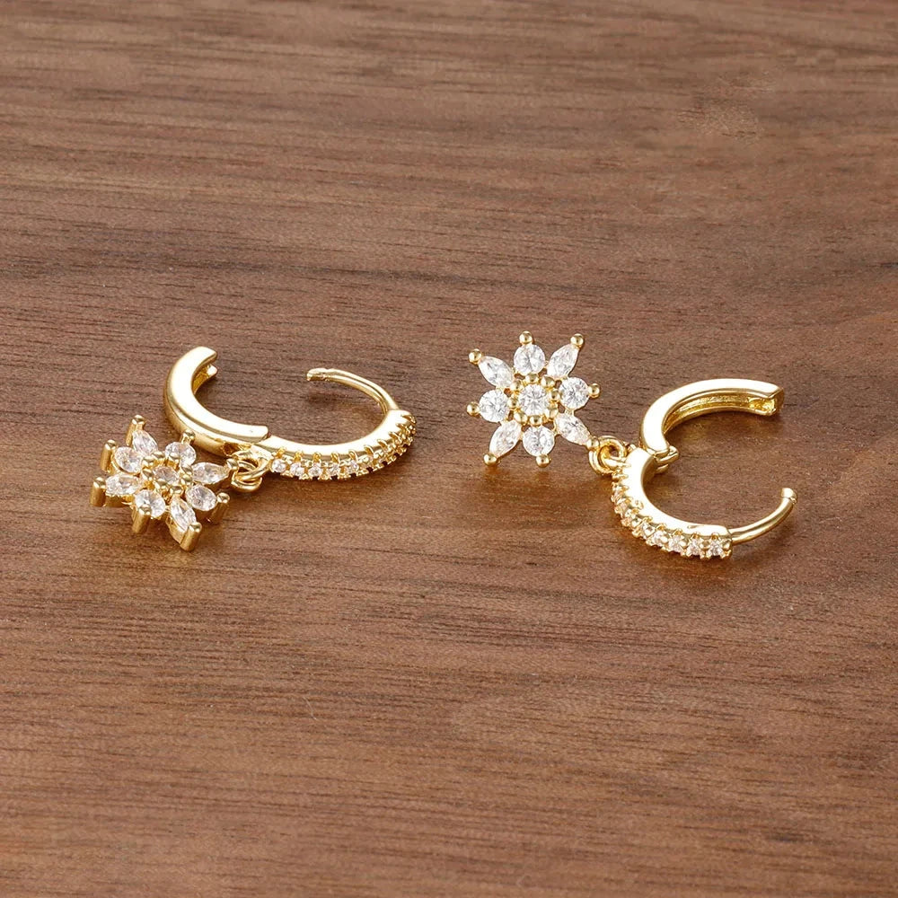Luxury Stainless Steel Star Dangle Earrings For Women