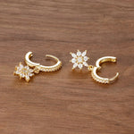 Luxury Stainless Steel Star Dangle Earrings For Women