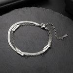 Women’s Stainless Steel Charm BraceletSnake Chain-S17-22 cm