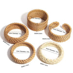Boho Wood Bamboo Rattan Weave Bracelet