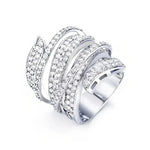 Elegant Multi-Layer Line Design Luxury Ring for Women
