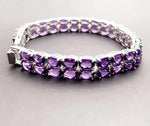 Double Rows Amethyst Bracelet Natural Amethyst Jewelry