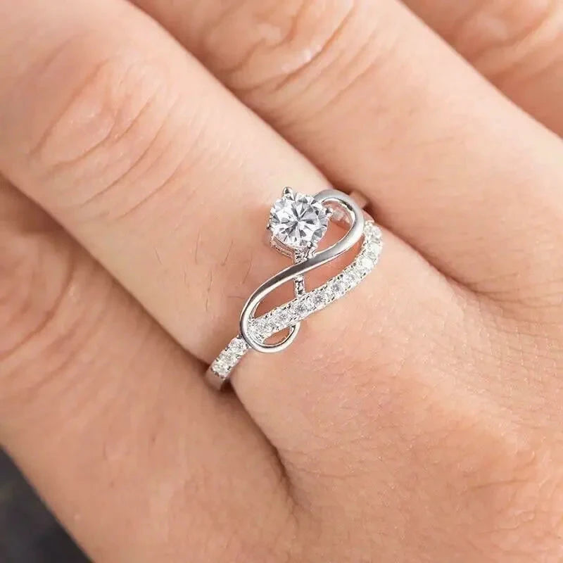 European and American Niche Design Light Luxury Circular Zircon Ring for WomenT04677