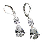 Elegant Crystal Hanging with Pear CZ Earrings for WomenE2761