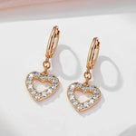 585 Rose Gold Color Heart Shape Earrings For Women