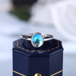 Oval Aquamarine Opal Couple Ring For Women