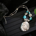 2024 Ethnic Hand Pendant Necklace Vintage TurquoisesNA3020
