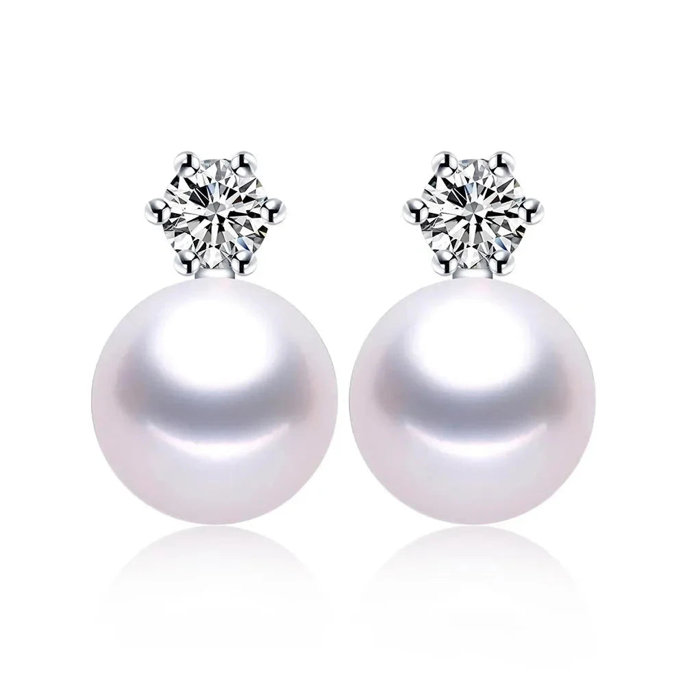 Classic Princess Earrings 100% Real Freshwater Pearl EarringWHITECHINA