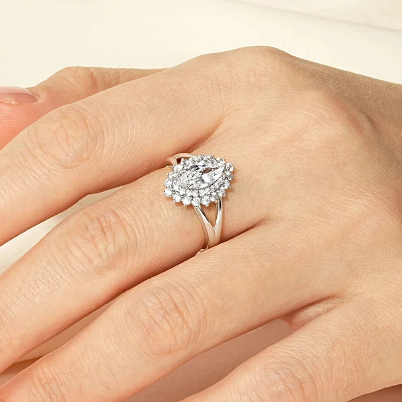 Sparkling Marquise CZ Bridal Ring – 14K Gold Plated Engagement Jewelry