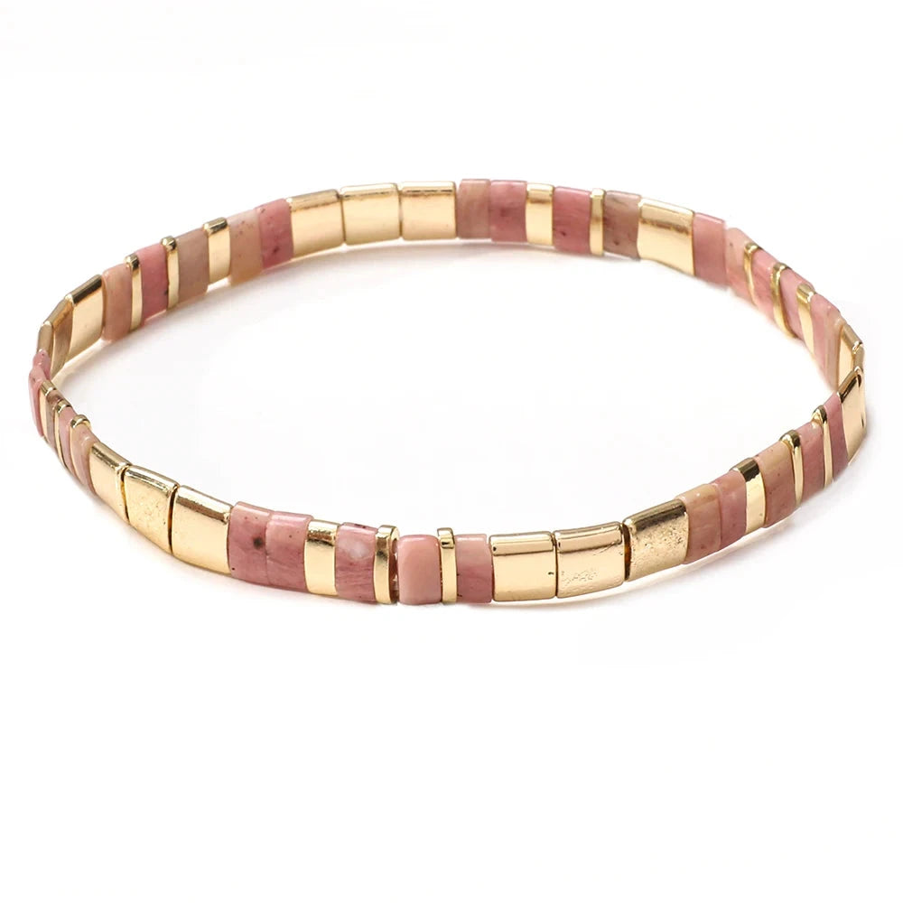 Colorful Miyuki Tile Beads BraceletXN296-7