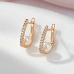 Women's Pearl Earrings Sparkling Natural Zircon