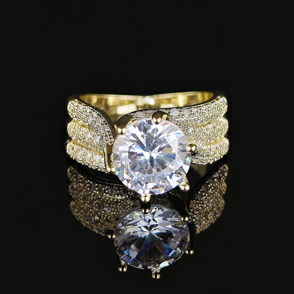 Women’s 10MM Cubic Zirconia Engagement BandGold10