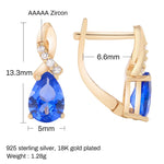 Sapphire Silver 925 Jewelry Earring For Women Stud Earrings