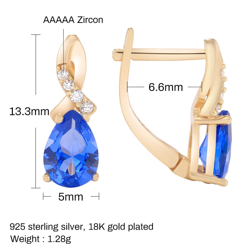 Sapphire Silver 925 Jewelry Earring For Women Stud Earrings