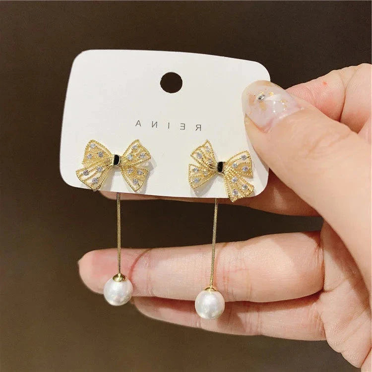 Trend Unique Design Elegant Delicate Zircon Butterfly Tassel EarringsED112