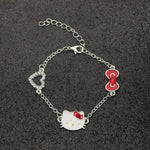 3Pcs/Set Hello Kittys Ruby Necklace Women Bracelet Earrings0Bracelet