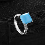 925 Sterling Silver Topaz Ring Lace HollowingFFMM0227CHINA
