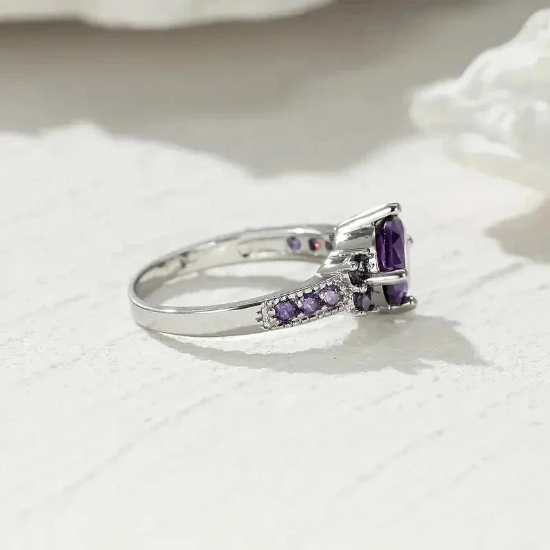 CAOSHI Noble Purple Cubic Zirconia Women's Ring