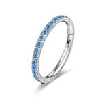 Opal Hinged Pitch PiercingBlue zircon1.2x8mm
