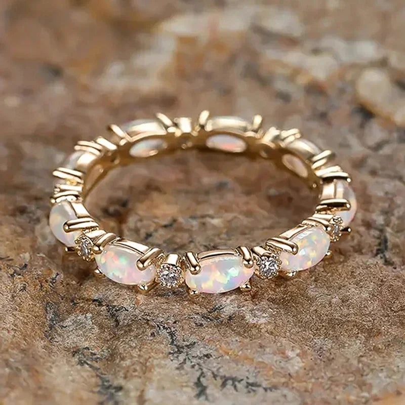 Opal Promise Rings for Women Statement Finger