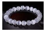 Natural White Selenite Stone Bead Bracelet