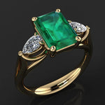 Bague Diamant Bizuteria Anillos De Pure Emerald Gemstone 14k Gold Ring