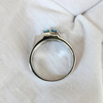 Men's Real Blue Topaz Ring 925 Silver 7.5mm Lucky Gemstone