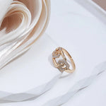 Geometric Hexagon Natural Zircon Trendy Rings For Women
