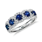 Elegant Zircon Ring for Women – Blue & White Sparkle10Q048