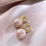 Elegant Gold-Plated Pearl Earrings for Women
