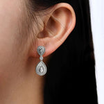 Gold CZ Teardrop Earrings for Women