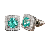 Stylish Cubic Zirconia Emerald Stud Earrings for Women