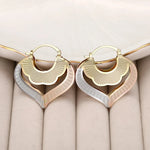 Three-tone Design Love Drop Earrings for Women