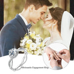 1CT Moissanite Twisted Ring Retro Lace Statement Round Cut
