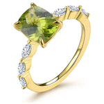 Natural Sky-Blue Topaz Ring Yellow Gold Plated 1.8 Carats Genuine Gemstone Classic ElegantNatural Peridot9