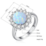 Aquamarine Birthstone Genuine S925 Silver Ring LuxuryOpal-O7