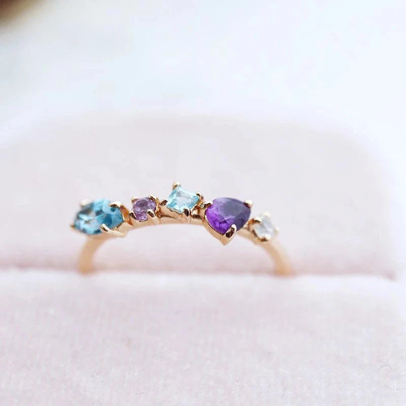 Amethyst Sapphire Ladies Ring