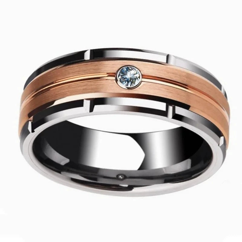 Men’s Simple Two-Color Steel Ring