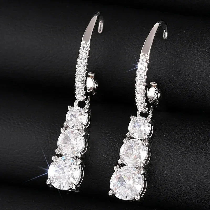 Elegant CZ Drop Earrings for Women