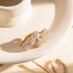 Luxury Rose Gold Geometric Zircon Dangle Earrings for Women