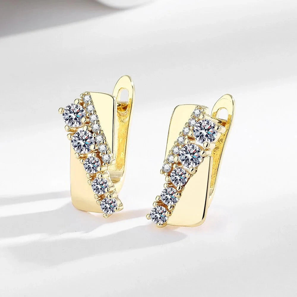 925 Silver Square Zircon Tennis Earrings for Women